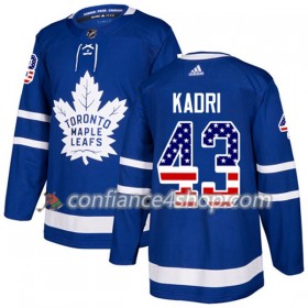 Adidas Maillot de Hockey Toronto Maple Leafs Nazem Kadri 43 2017-2018 Bleu USA Flag Fashion Authentic - Homme